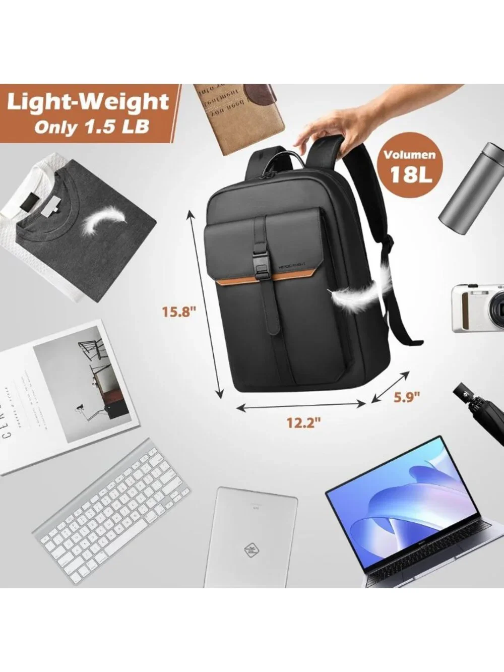 Sleek Slim Laptop Backpack for Men & Women | Stylish, Lightweight, Durable